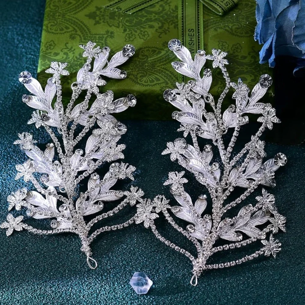 2pcs Wedding Head /Hair Piece for Bride, Clear Rhinestone, Diamond NEW Prom​